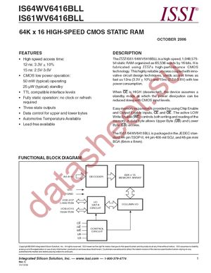 IS64WV6416BLL-15BLA3 datasheet  